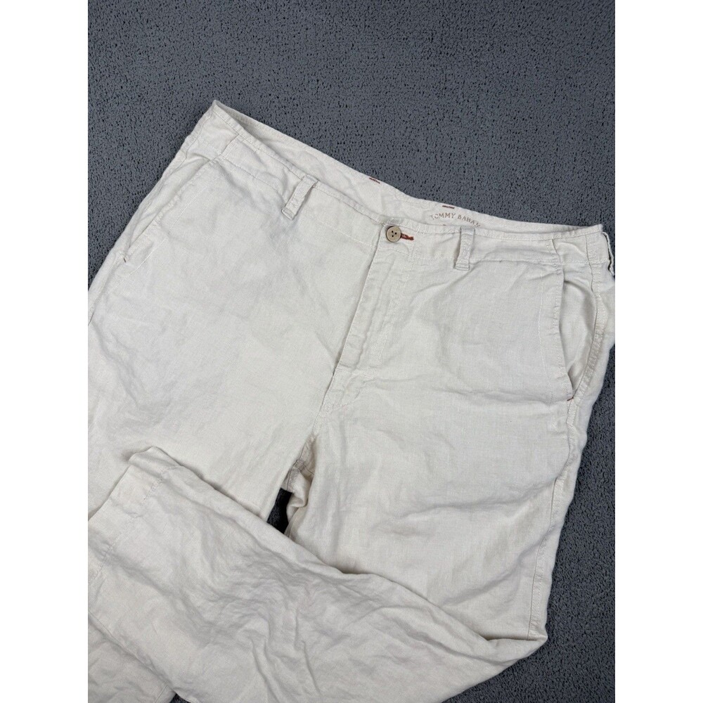 Tommy Bahama Pants Mens 38x32 (FITS 38x30) Tan 100% Linen Chino Beach Lounge